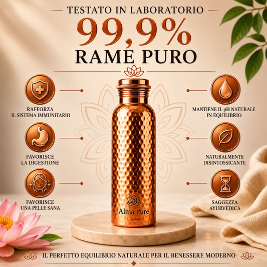 Alma Pure™ – Borraccia Heritage in Puro Rame Massiccio