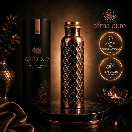 Alma Pure™ – Borraccia Diamond in Puro Rame Massiccio