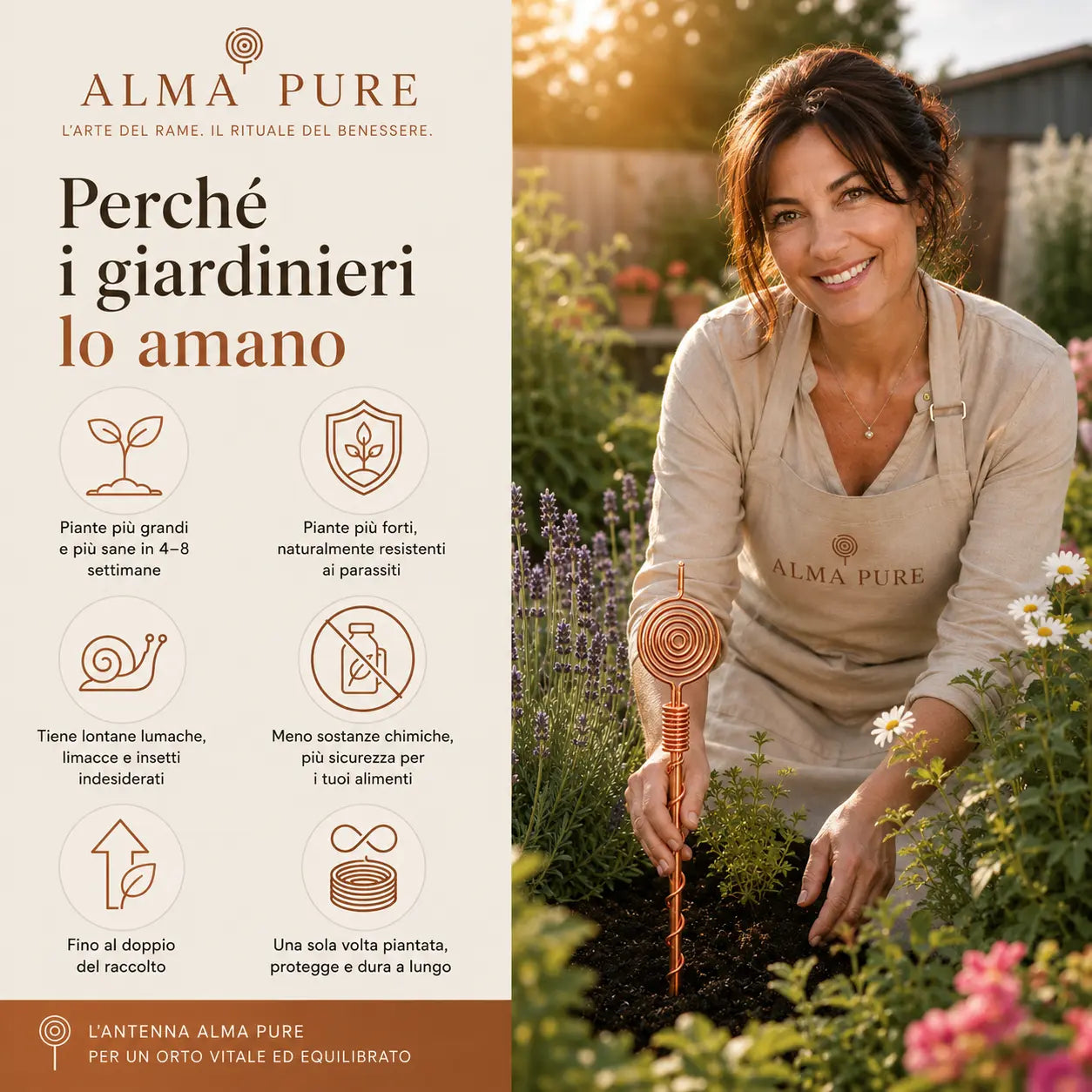 Antenna per Elettrocoltura in Rame Puro