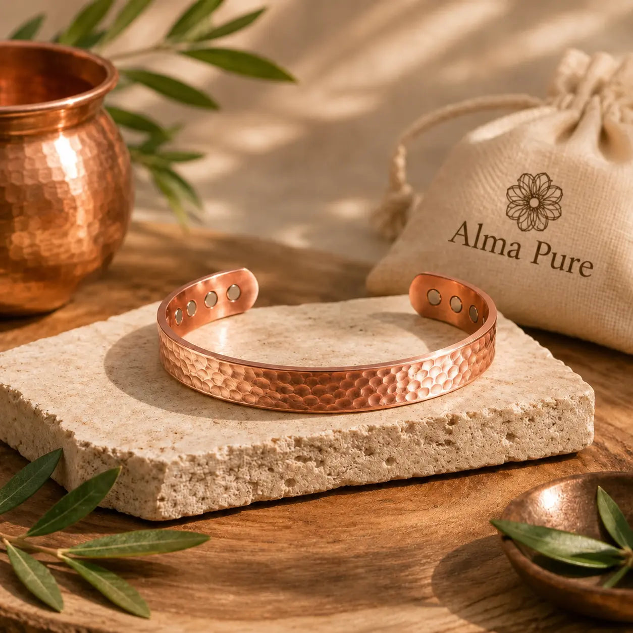 Alma Pure™ – Bracciale HERITAGE in rame martellato