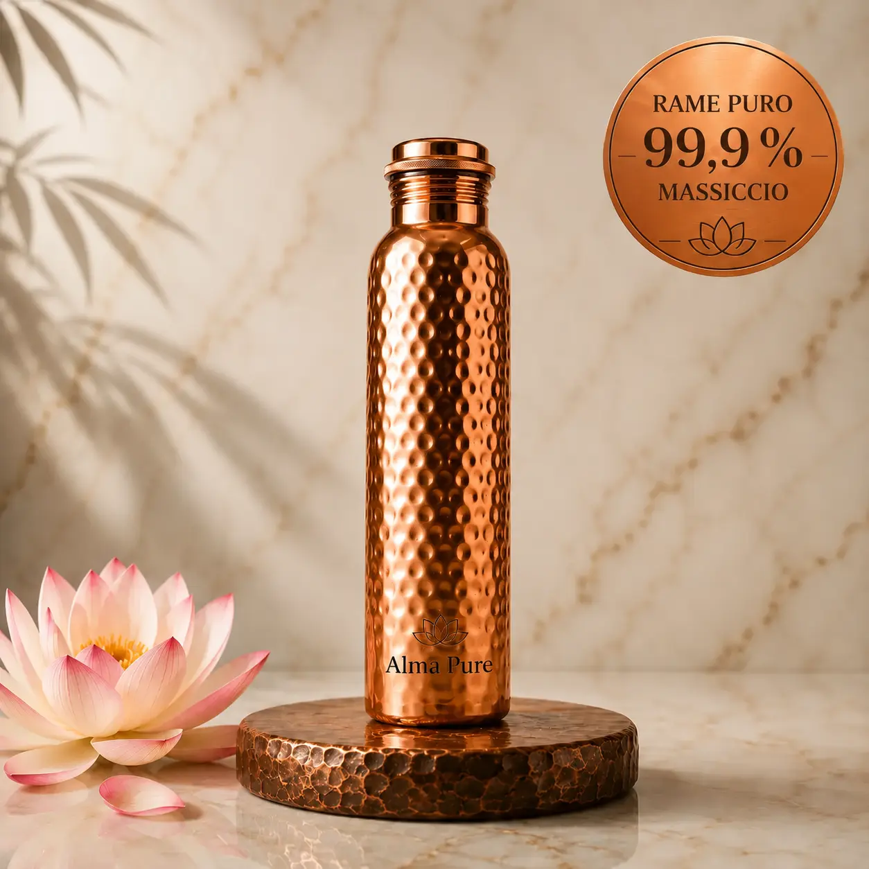 Alma Pure™ – Borraccia Heritage in Puro Rame Massiccio