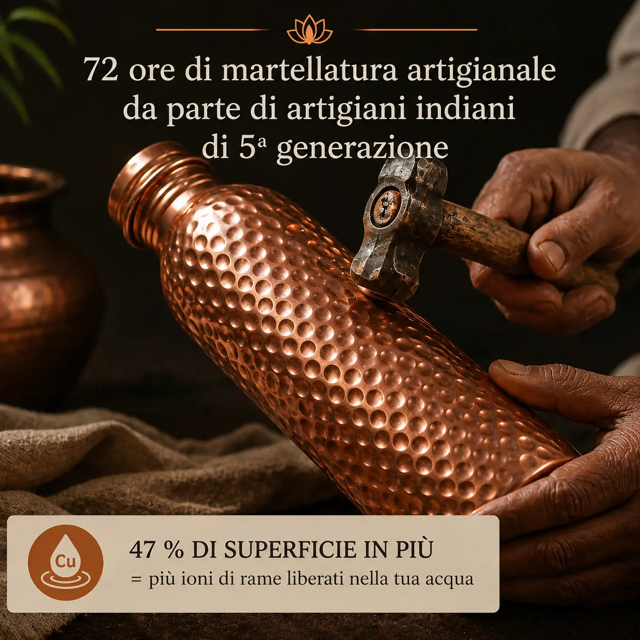 Alma Pure · Borraccia in Rame · Acqua Purificata Naturalmente