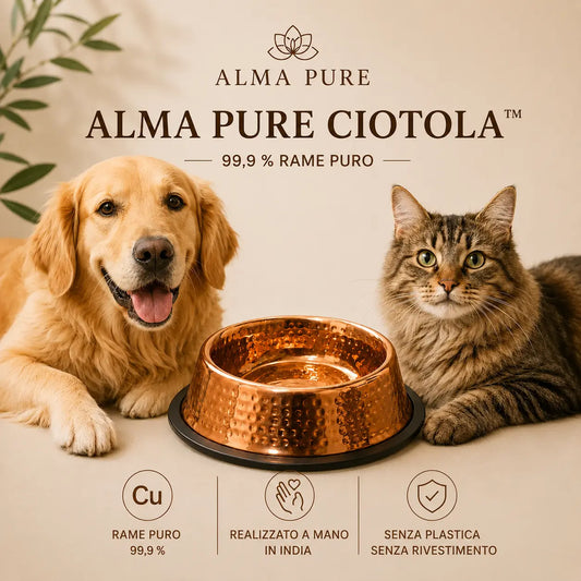 Ciotola Alma Pure™ in rame puro al 99,9% per cani e gatti